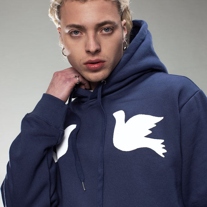 WHITE DOVES FLEECE HOODIE HOLYLAND CIVILIANS IL