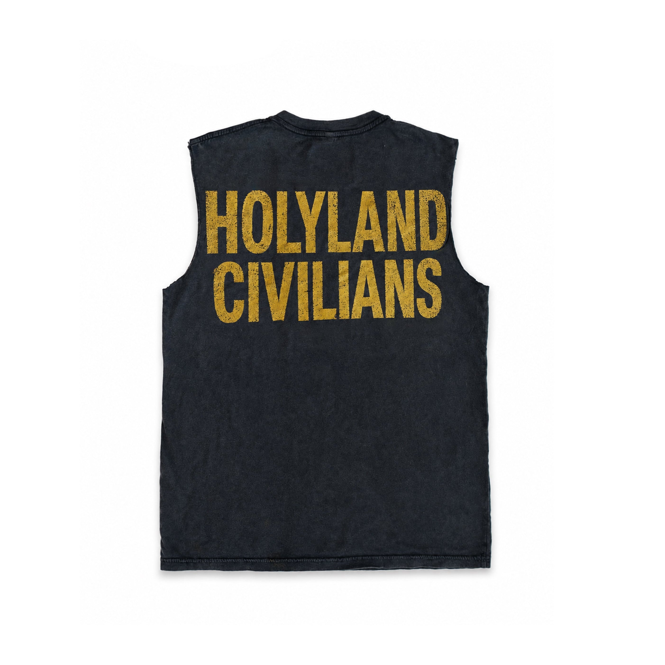 HOLYLAND CIVILIANS GOLD SLEEVELESS TANK HOLYLAND CIVILIANS IL