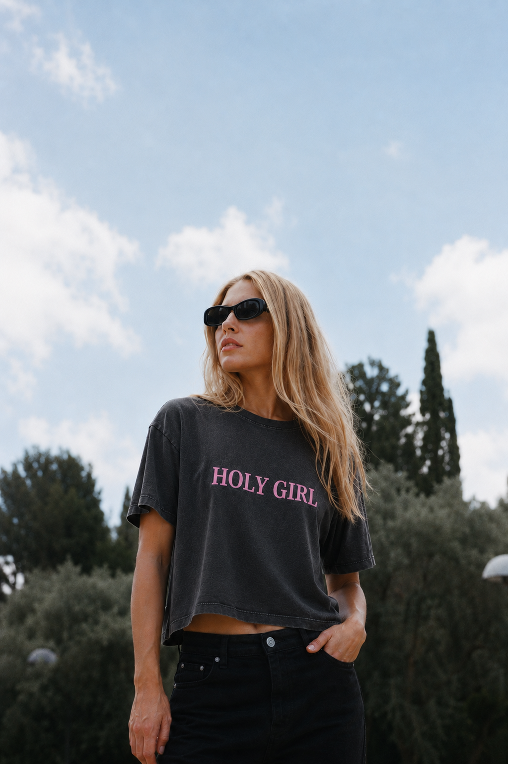 HOLY GIRL CROP T HOLYLAND CIVILIANS IL
