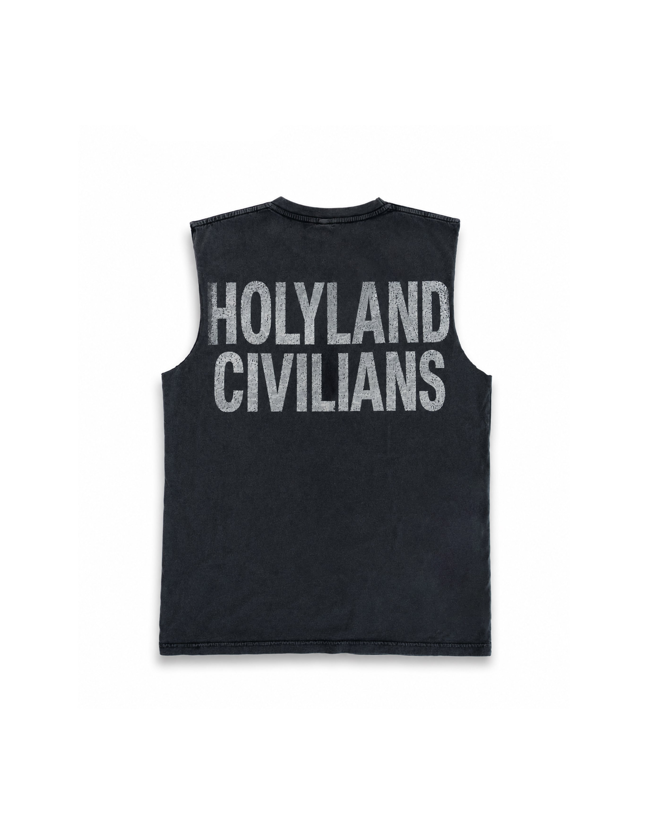 HOLYLAND CIVILIANS SILVER SLEEVELESS TANK HOLYLAND CIVILIANS IL