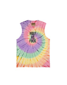 HOLY AS F*** TIE DYE SLEEVELESS TANK HOLYLAND CIVILIANS IL