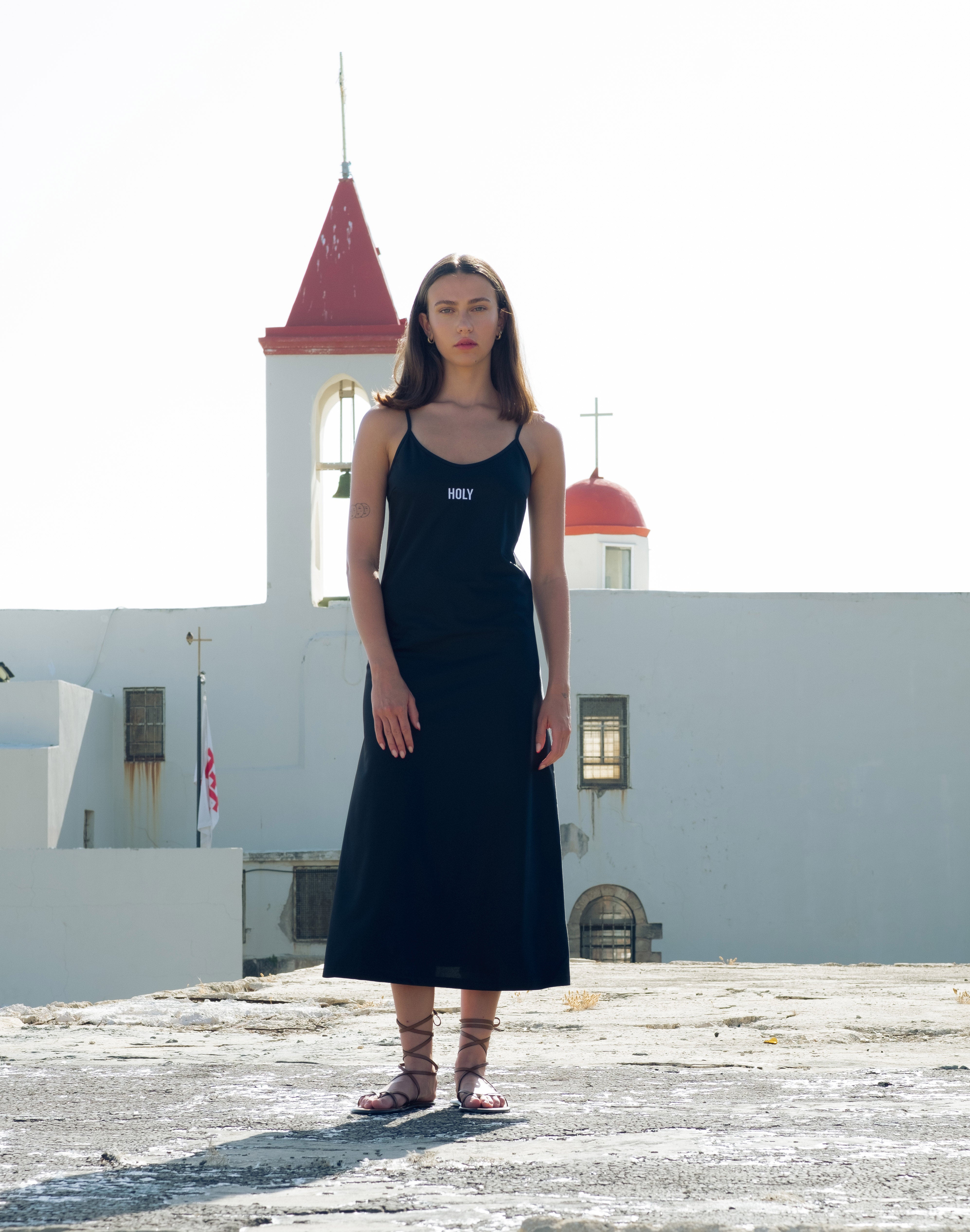 NATIVE SLIP DRESS BLACK HOLYLAND CIVILIANS