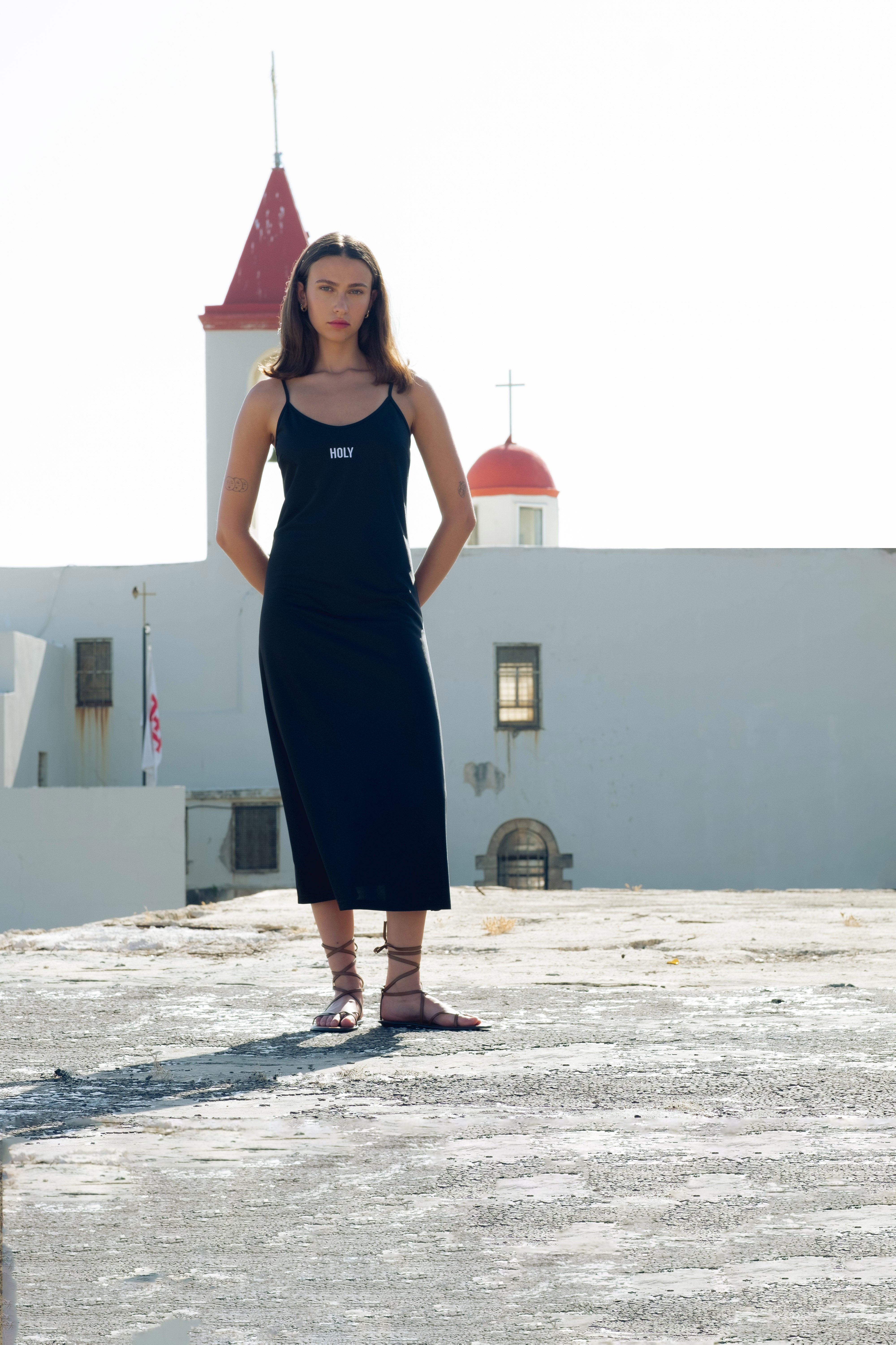 NATIVE SLIP DRESS BLACK HOLYLAND CIVILIANS